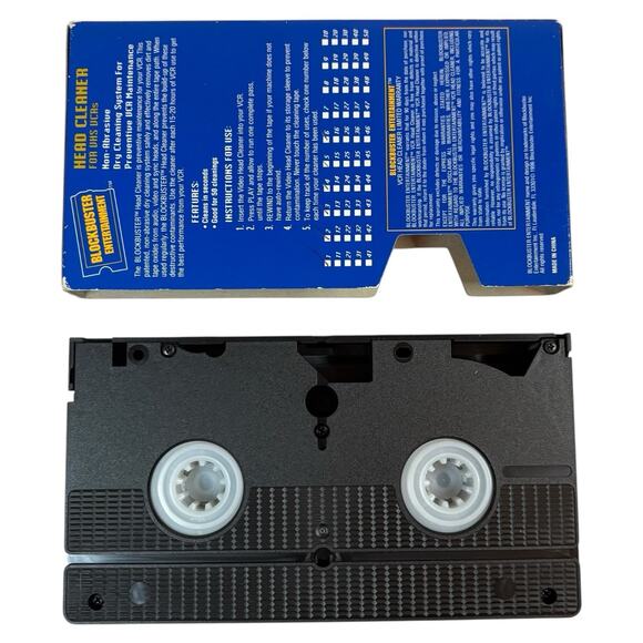 VTG Blank Tape Blockbuster Video T-120 VHS High Standard Tape & VHS Head Cleaner - Picture 11 of 16